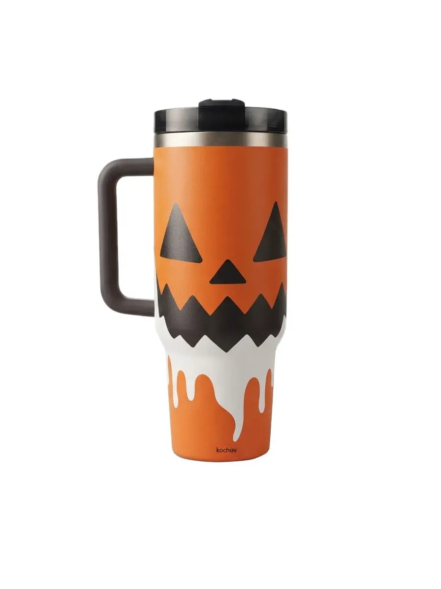 Kochav Halloween Pumpkin Stainless Steel Travel Mug Portable Insulated Drink Bottle for Adults Outdoor Use