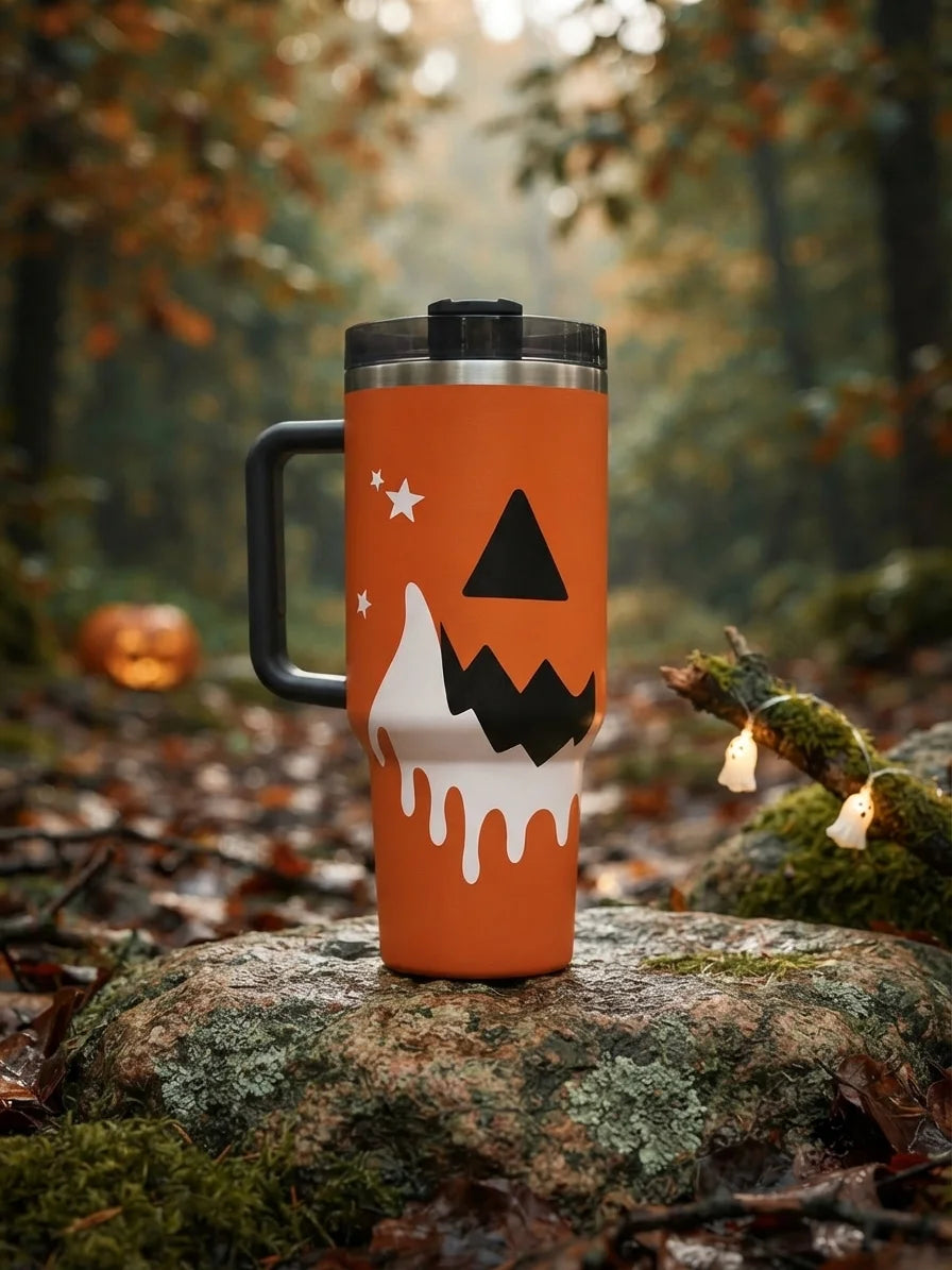 Kochav Halloween Pumpkin Stainless Steel Travel Mug Portable Insulated Drink Bottle for Adults Outdoor Use