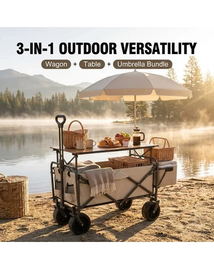 便攜式金屬折疊戶外露營手推車 四輪萬向購物拖車 150公斤承重 SG3