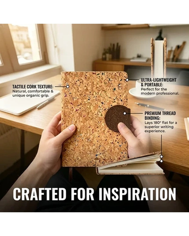 Faux Leather Cork Grain Notebook Set Sustainable Business Gift Box SG23A