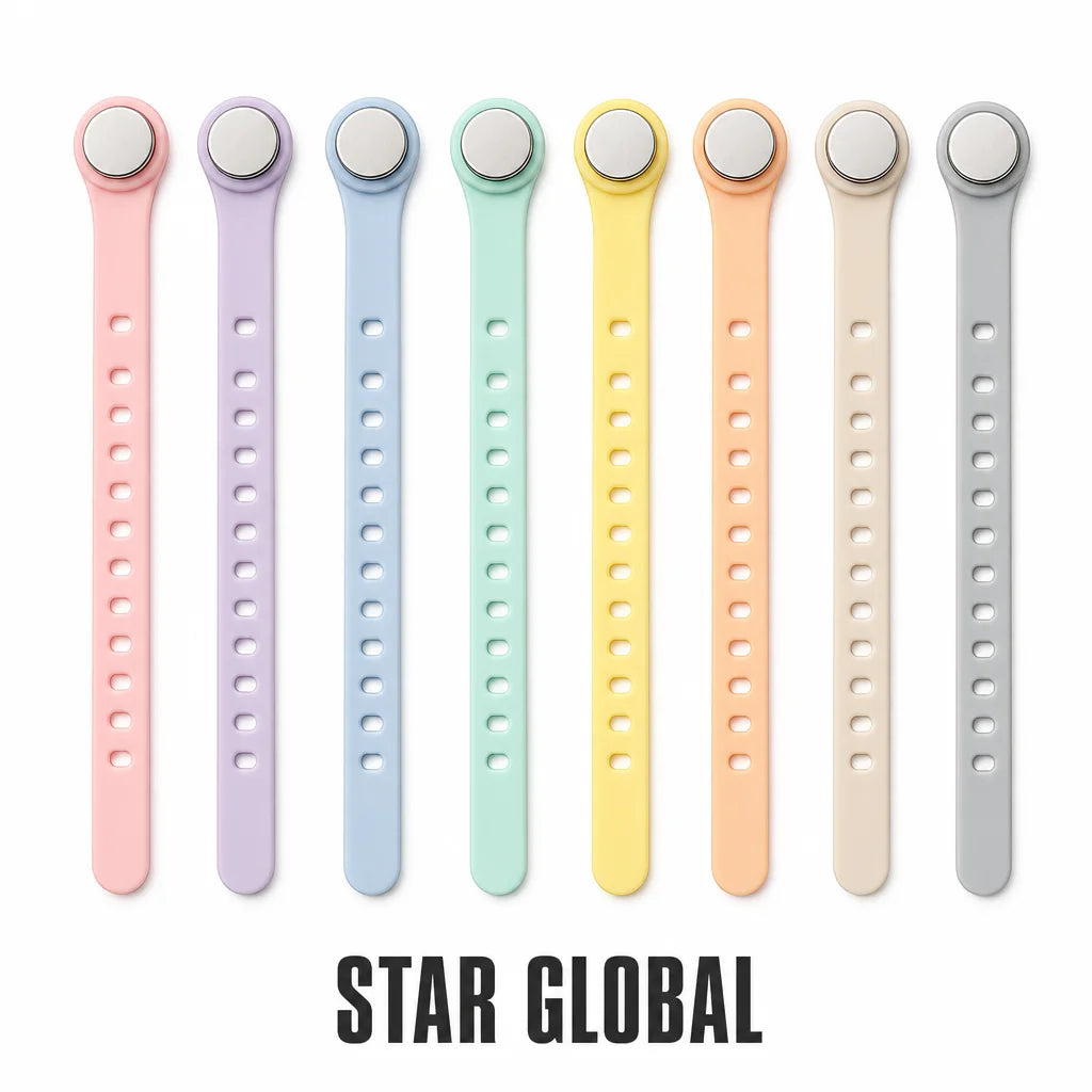 Food Grade Silicone Magnetic Cable Tie Cord Holder Reusable Eco-Friendly Organizer Elastic Tie Cables Plants Snack Bags Daily