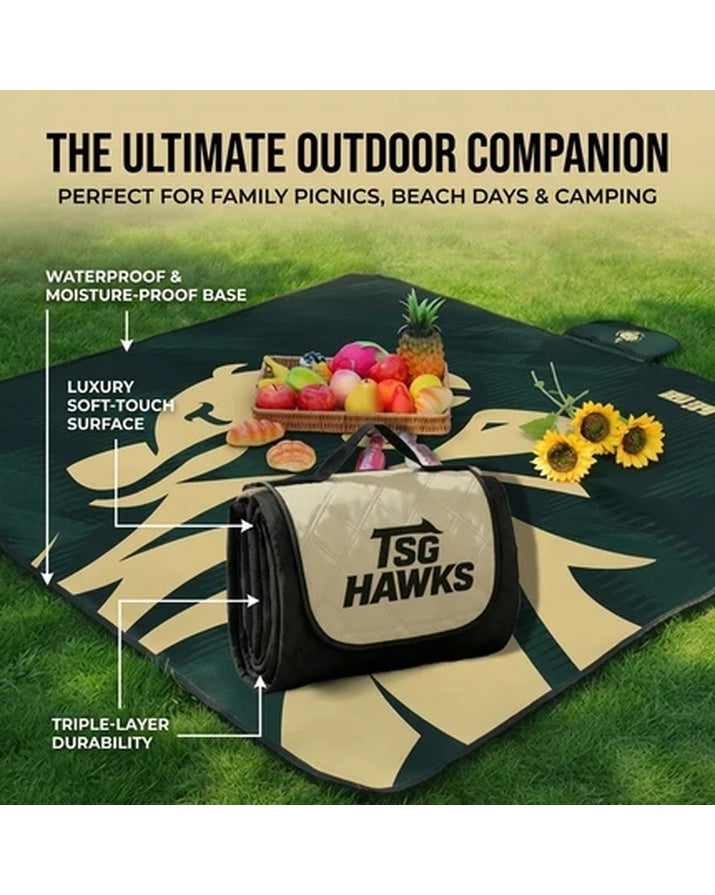 Three-Layer Portable Foldable Woven Printed Camping Mat, Waterproof Washable Picnic Blanket, 150x180cm, SG8B