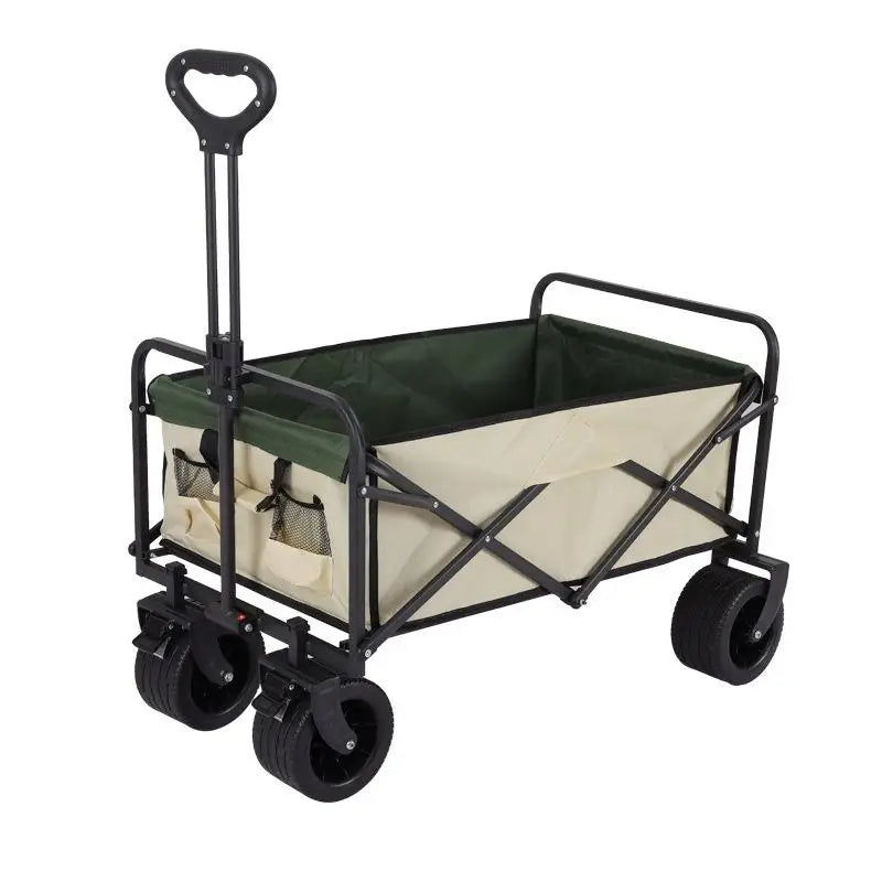 New Outdoor Aluminium Four-Wheel Folding Camp Shopping Cart Trolley Stall Small Push and Pull Truck