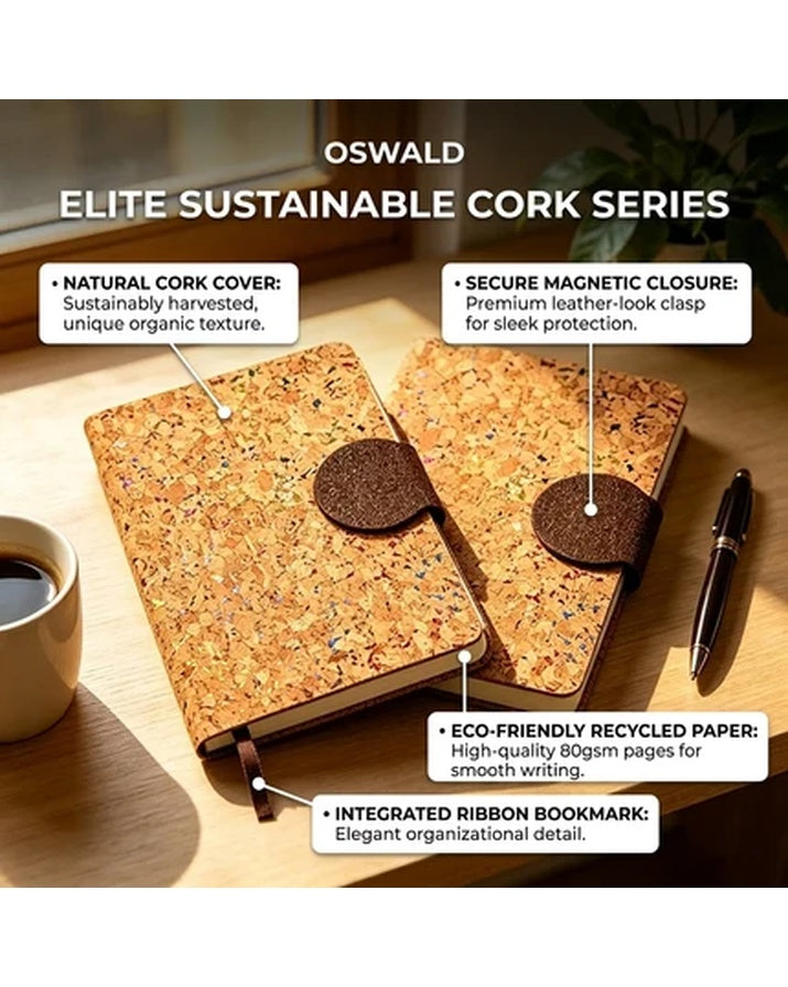 Faux Leather Cork Grain Notebook Set Sustainable Business Gift Box SG23A