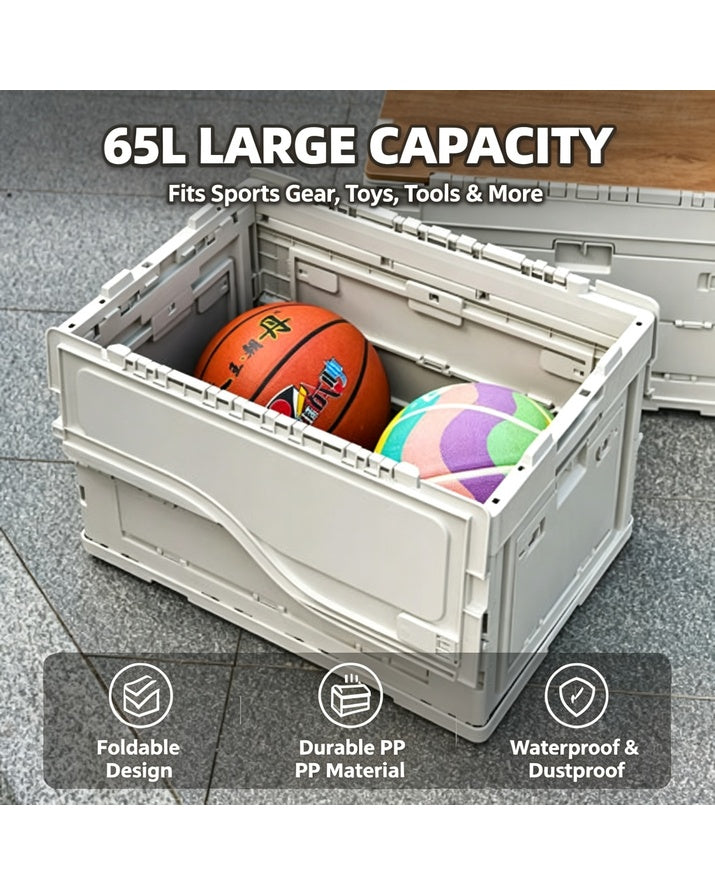日式折疊防水塑膠收納箱 50-60L 多用途車用家用儲物盒 SG5