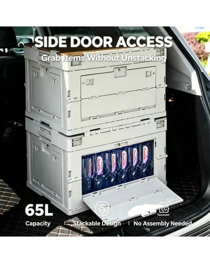 日式折疊防水塑膠收納箱 50-60L 多用途車用家用儲物盒 SG5
