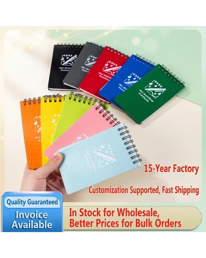 PP Cover Spiral Notebook, Multiple Colors Available, Waterproof Memo Pad, Pocket Diary SG21